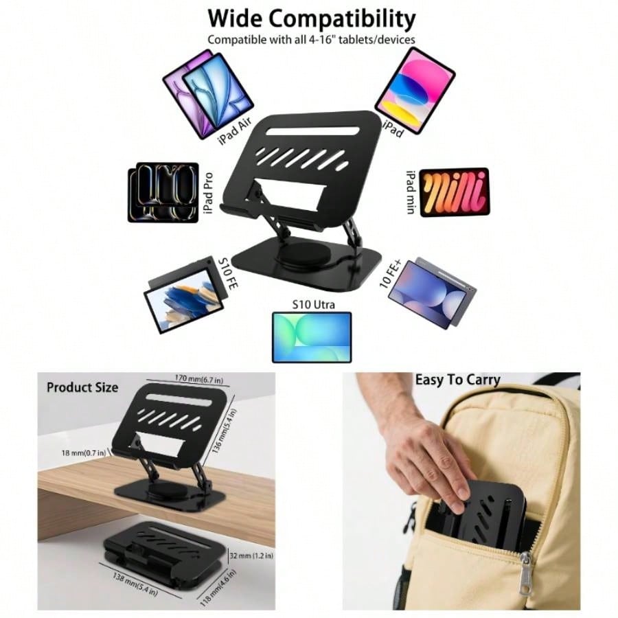 Men Accessories To Gift - Black Phone Holders Tablet Stand, 360
