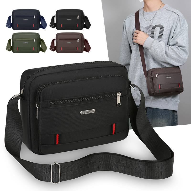 Men Accessories For Travel - Men's Nylon Crossbody Bag Large CapacityMulti