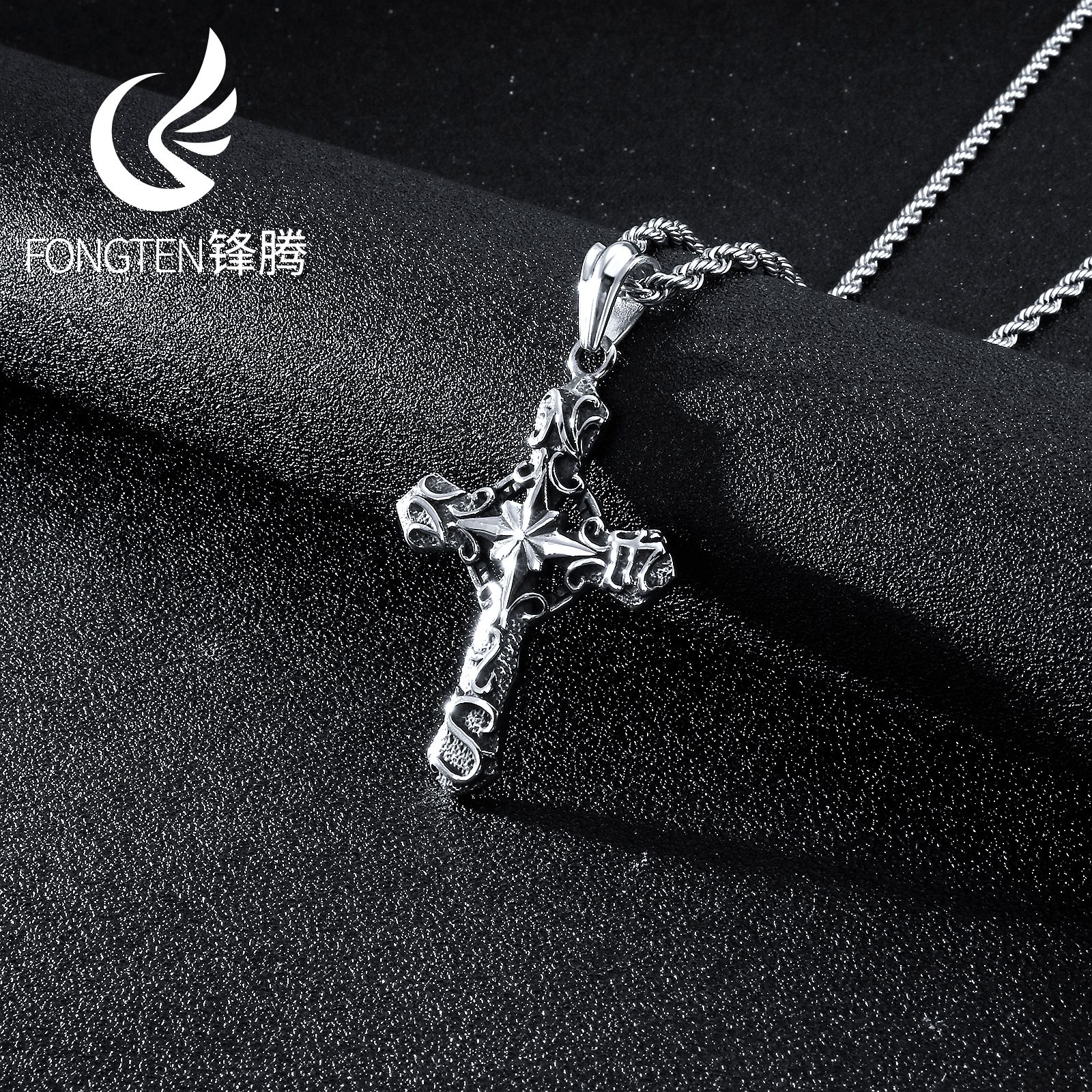 Men Accessories Bd - Fongten Punk Pendant Stainless Steel Cross