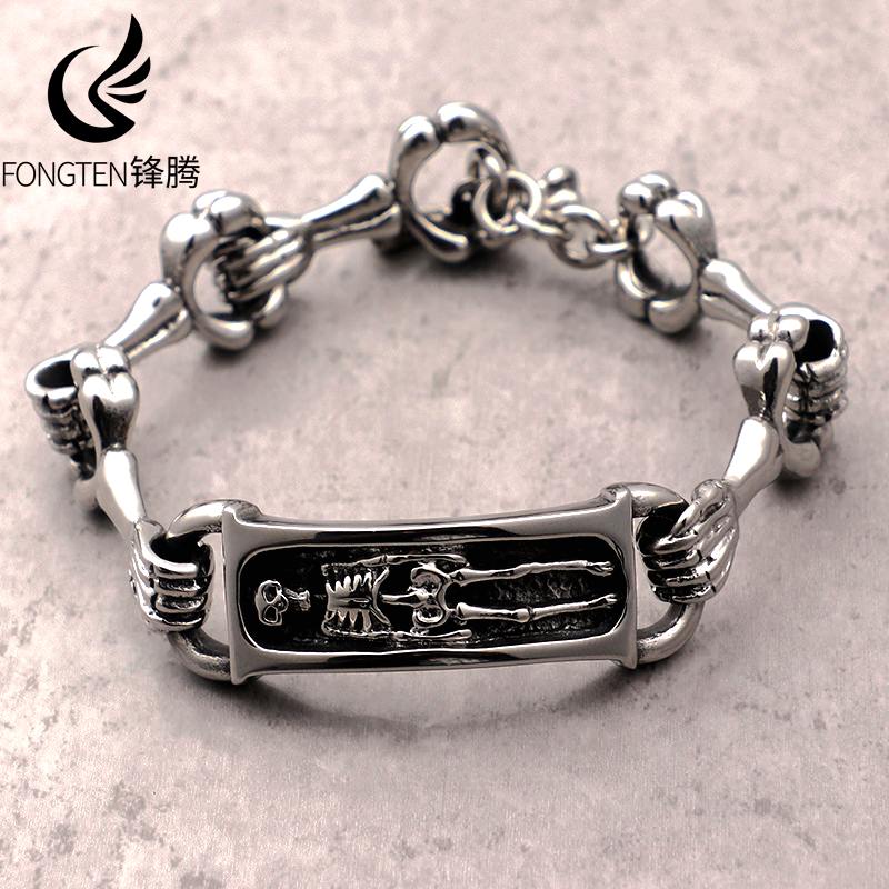 Men Accessories Bd - Fongten Stainless Steel Men's Bracelet Gothic