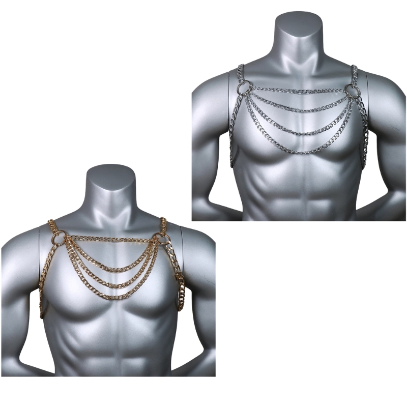 Men'S Accessories Chain - Men's Sexy Metal Body Chest Chain