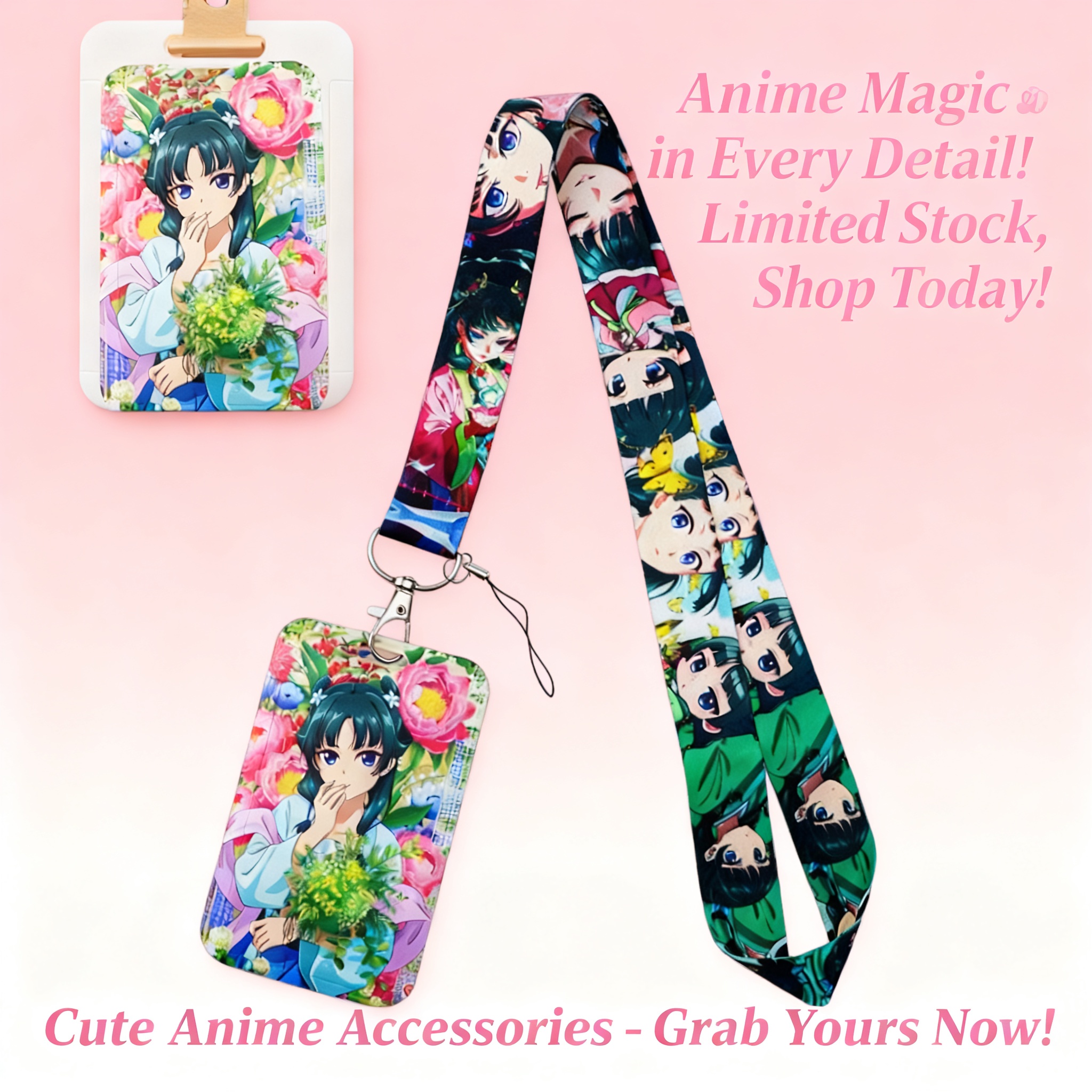 Men Accessories For Travel - Cute Anime Girl Lanyard Neck Strap