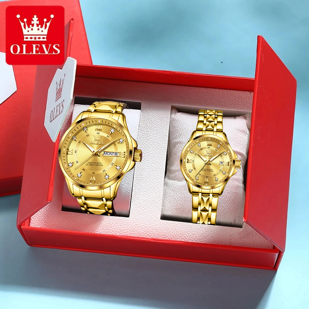 Men'S Accessories Display - OLEVS 2906 Couple Watch Pair Luxury
