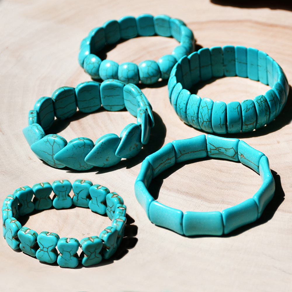 Men Accessories India - NEW Gypsy Tibet Retro Turquoise Elastic