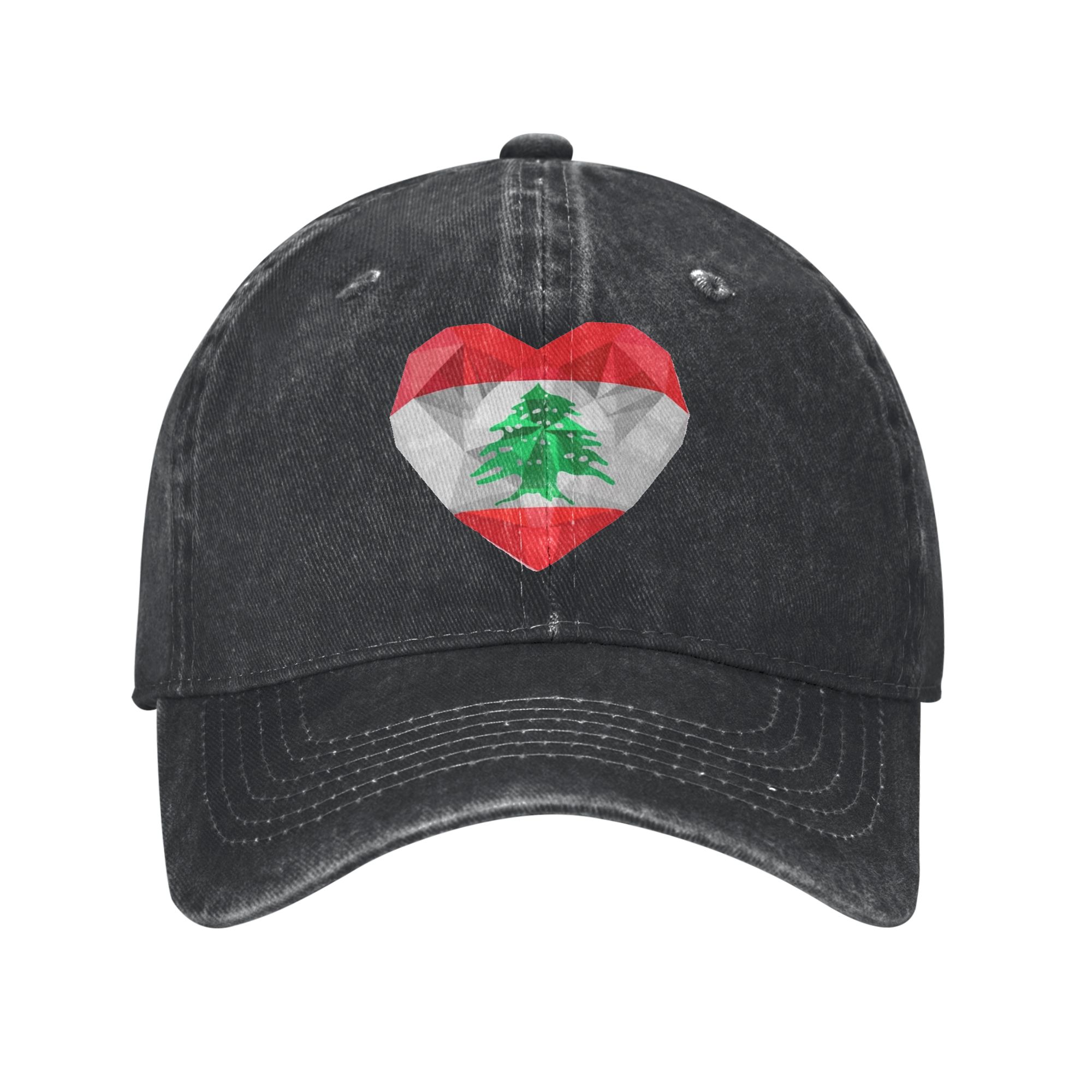 Men Accessories Lebanon - Lebanon Flag Heart Accessories Baseball Caps