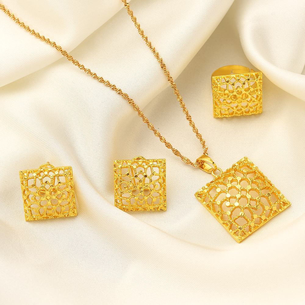 Fashion Square Gold Color Jewe – Men Accessories In Dubai recenzja i cena