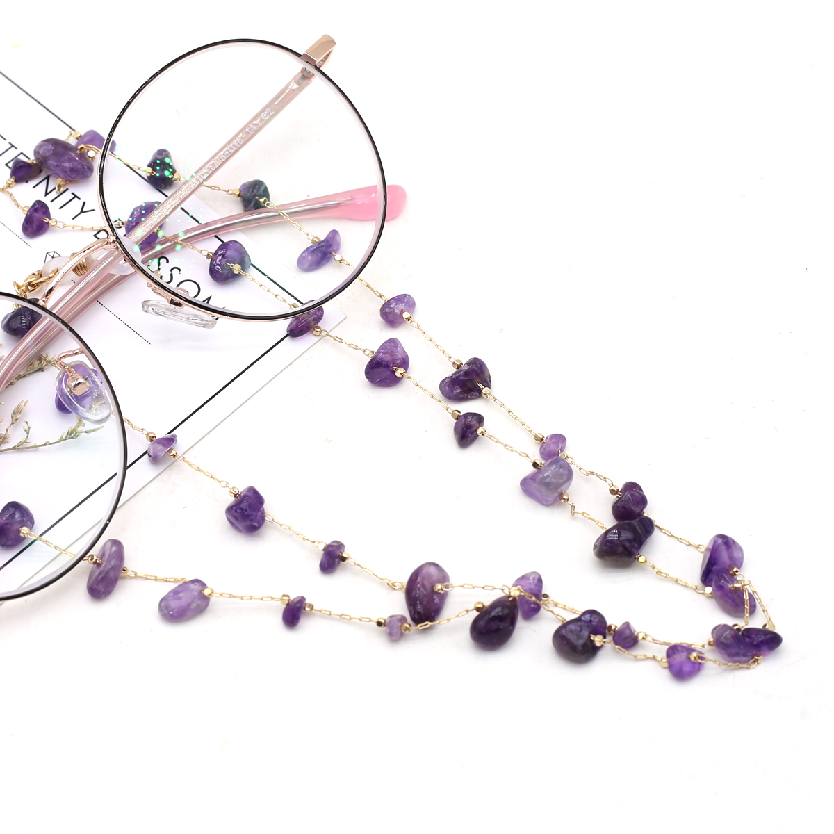 Natural Amethyst Stone Beaded  – Men'S Accessories Chain recenzja i cena
