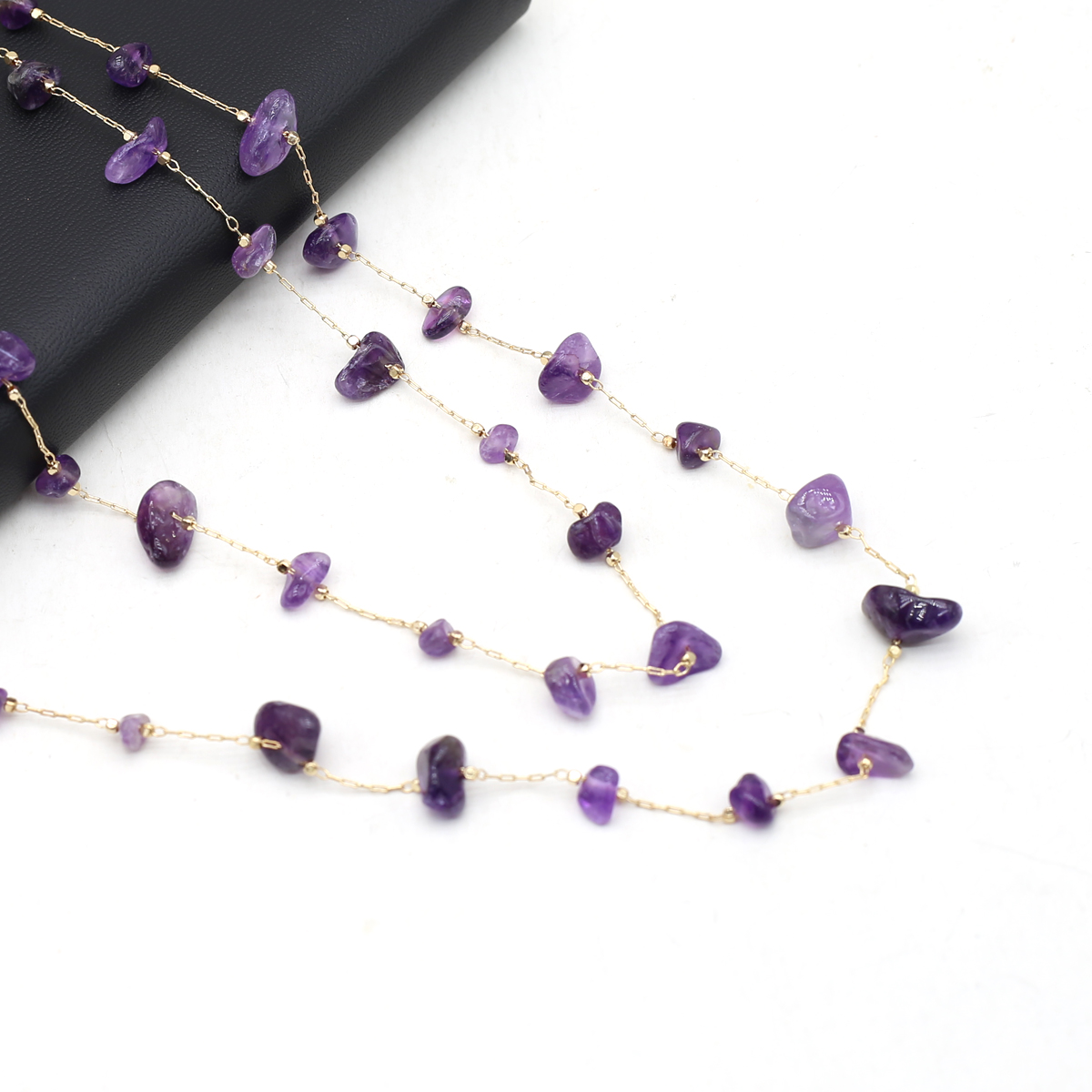 Natural Amethyst Stone Beaded  – Men'S Accessories Chain recenzja i cena