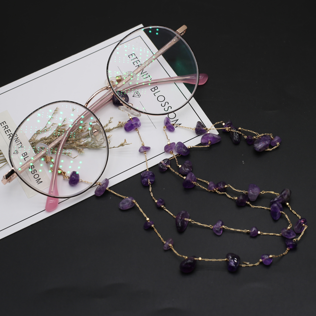 Natural Amethyst Stone Beaded  – Men'S Accessories Chain recenzja i cena