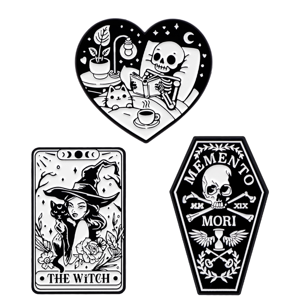 Skeleton Enamel Pins Witch Bro – Men Accessories For Birthday Gift recenzja i cena