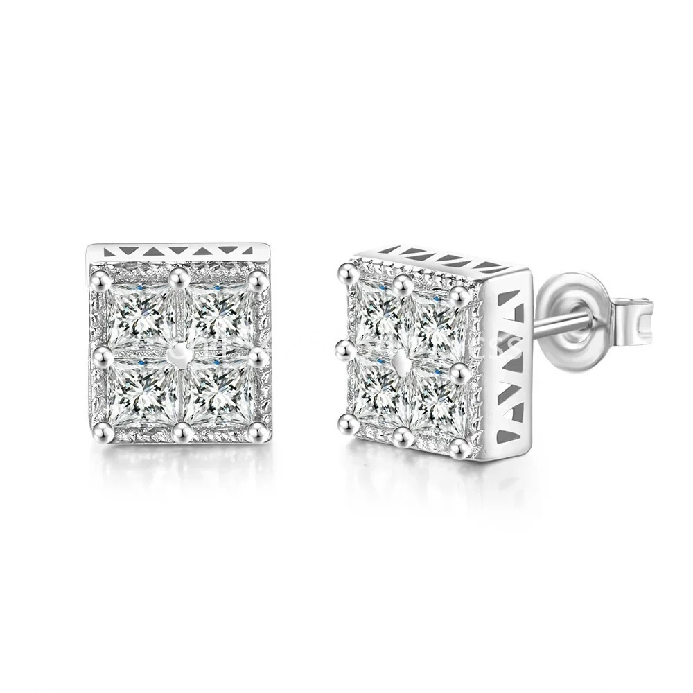 Square Cubic Zirconia Stud Ear – Men Accessories Name recenzja i cena