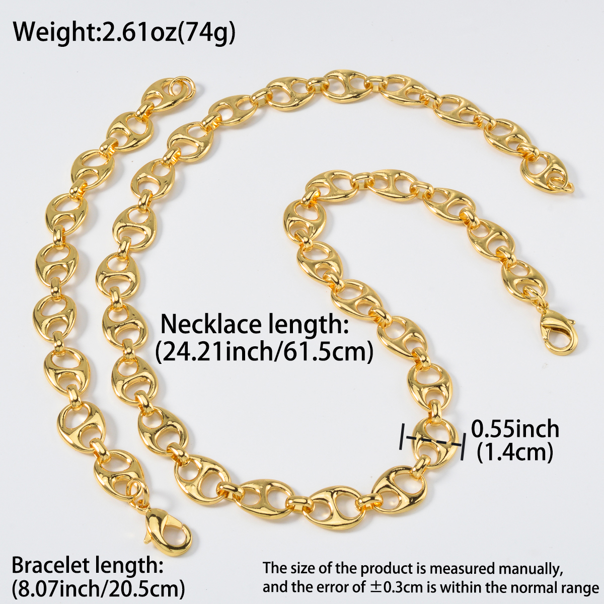 Pig Nose 18k Gold Plated Neckl – Men Accessories In Dubai recenzja i cena