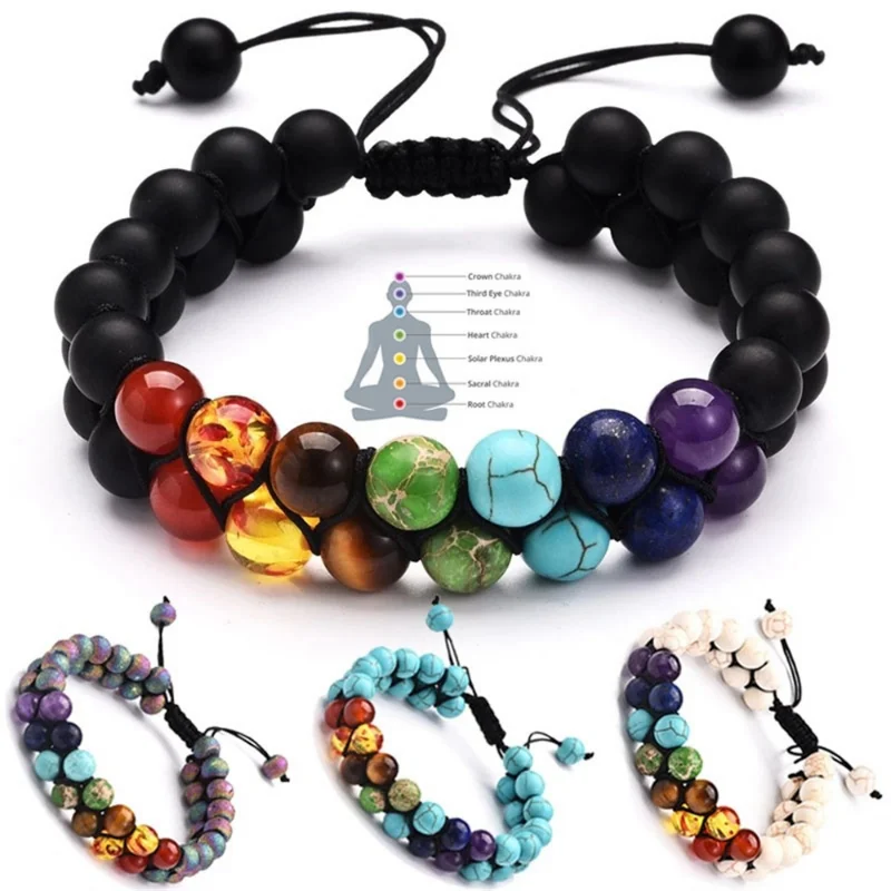 Double Layer 7 Chakra Bracelet – Men Accessories India recenzja i cena