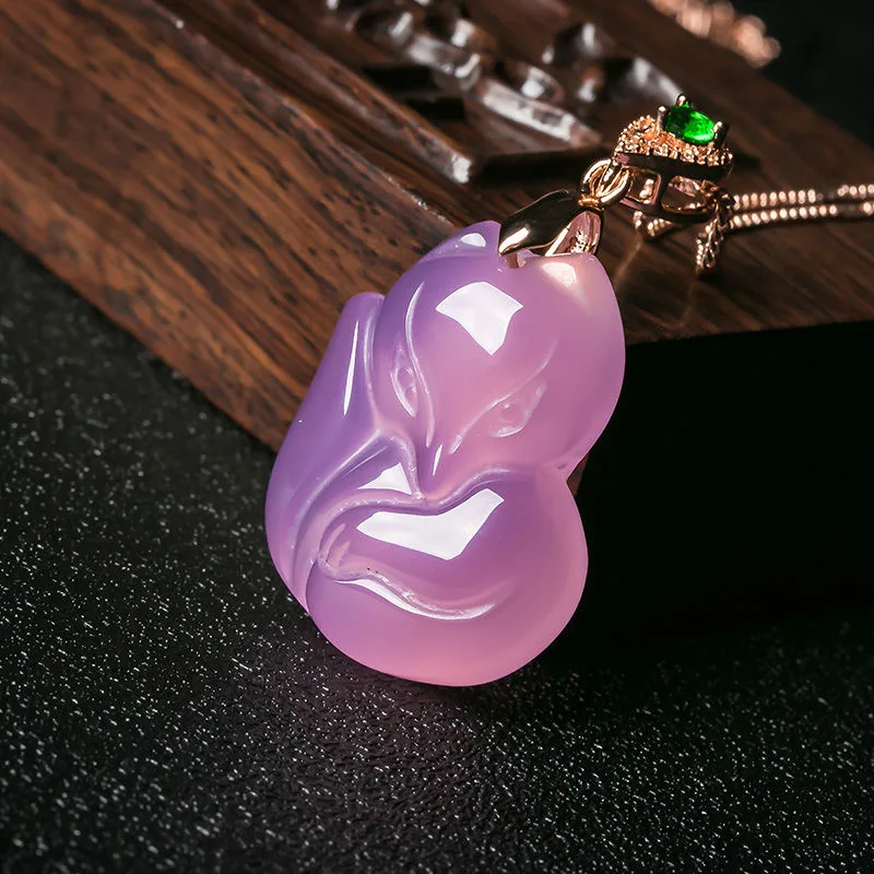 Natural Purple Agate Fox Penda – Men'S Accessories Chain recenzja i cena