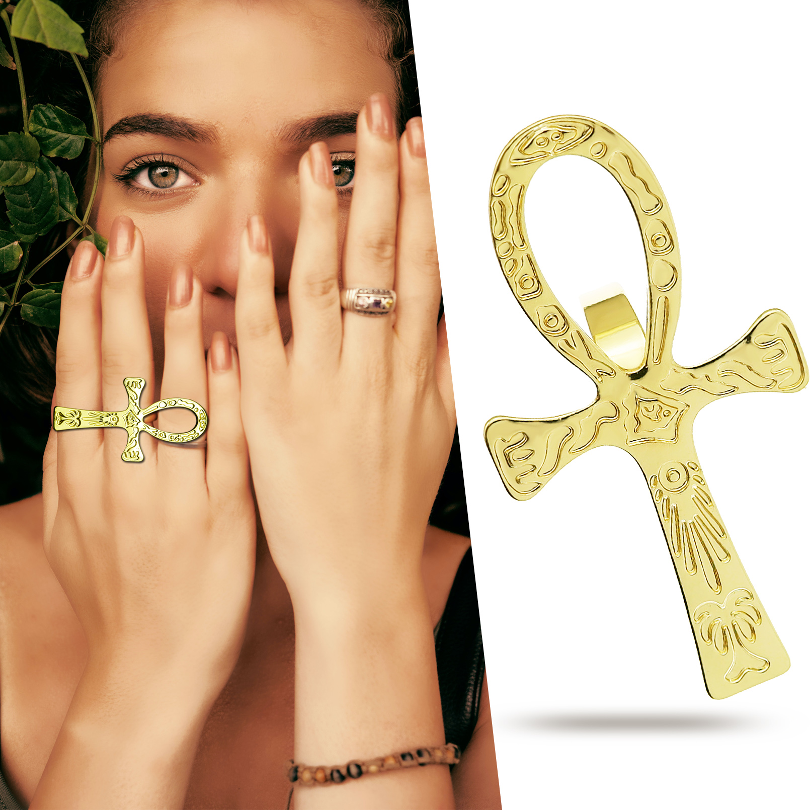 Black Ankh Cross Ring Tribal E – Men Accessories Egypt recenzja i cena