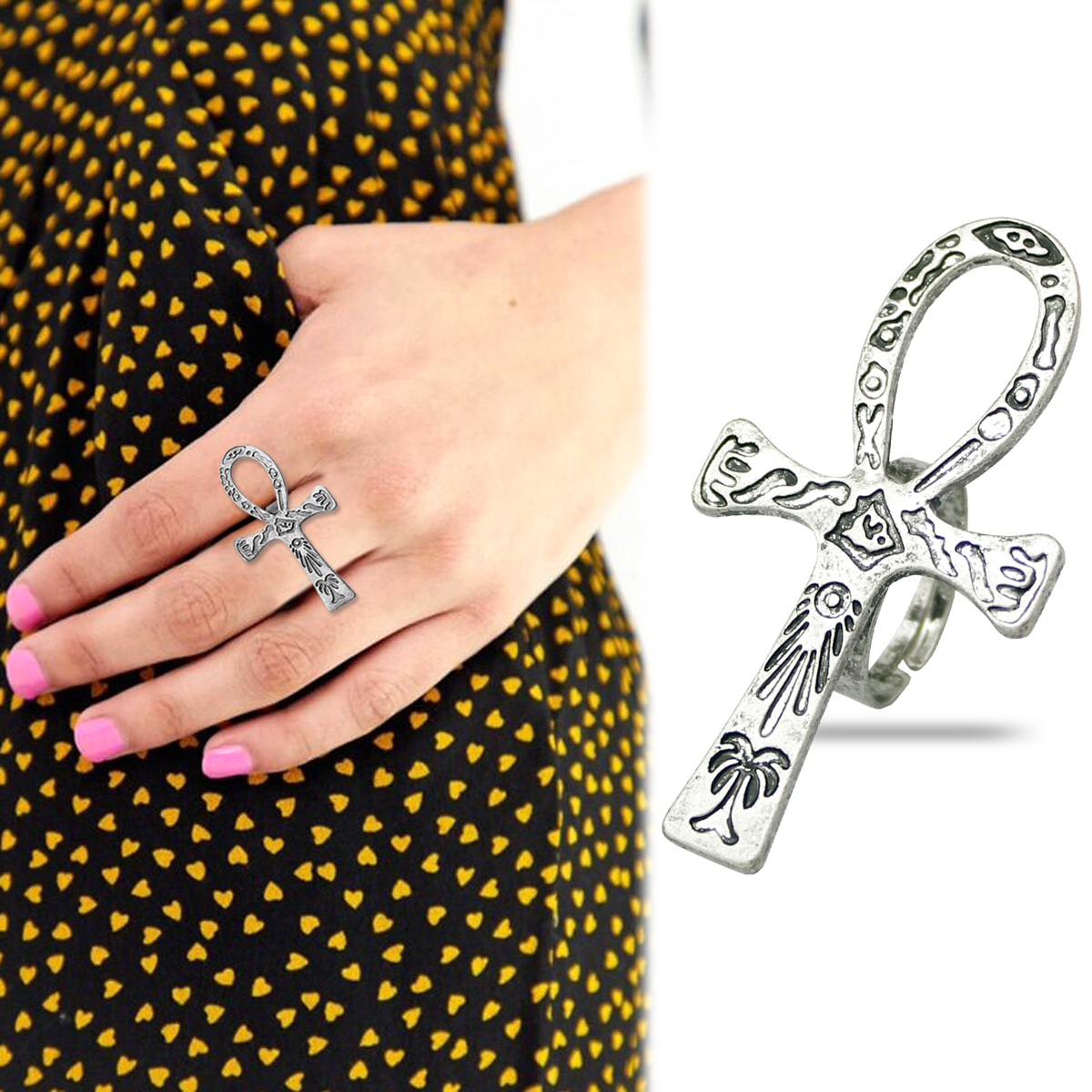 Black Ankh Cross Ring Tribal E – Men Accessories Egypt recenzja i cena