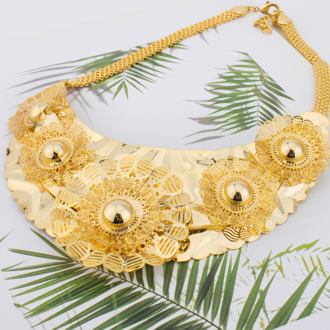 24K Gold Flower Jewelry Set fo – Men Accessories In Dubai recenzja i cena