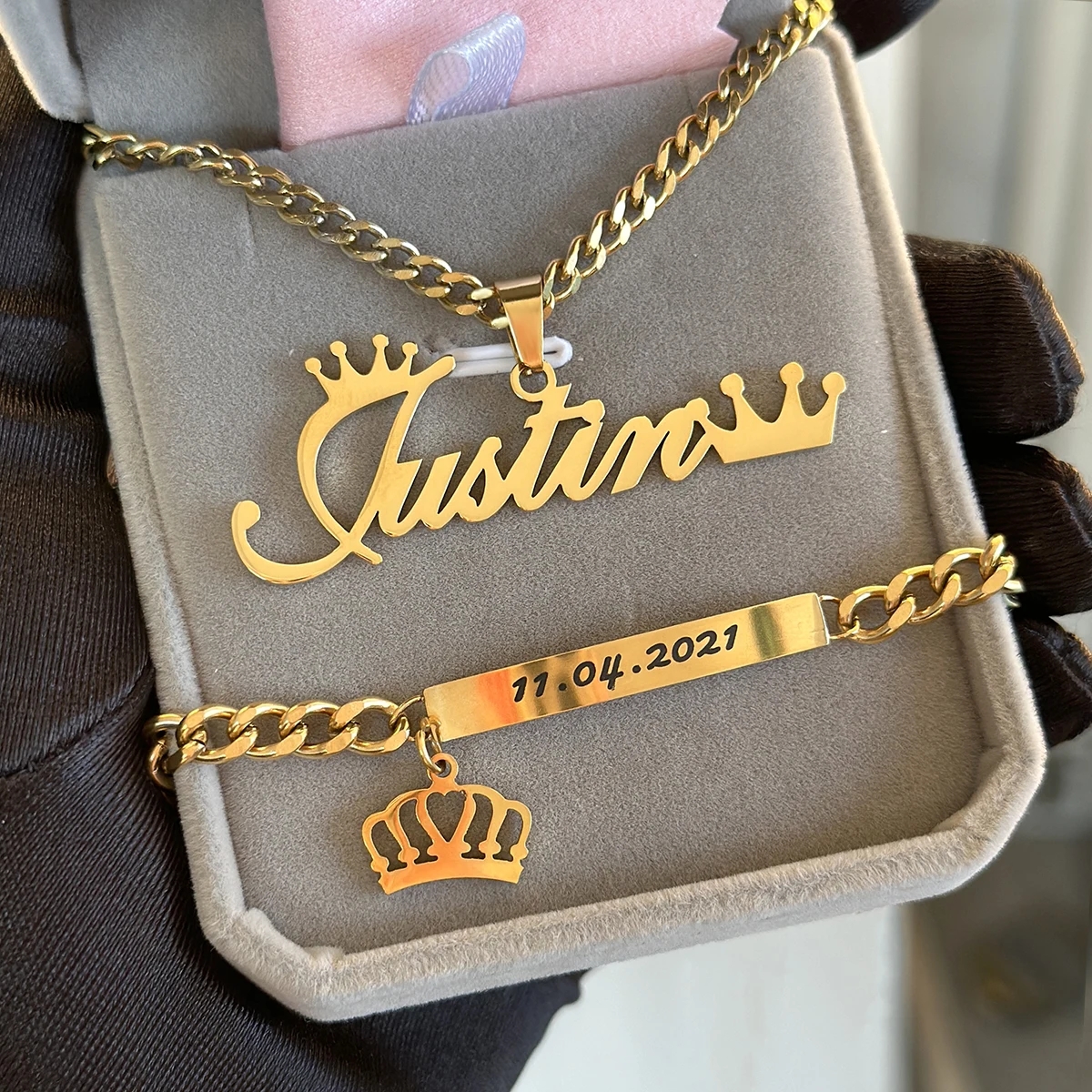 Customized Name Necklace Brace – Men'S Accessories Jewelry Bracelet recenzja i cena