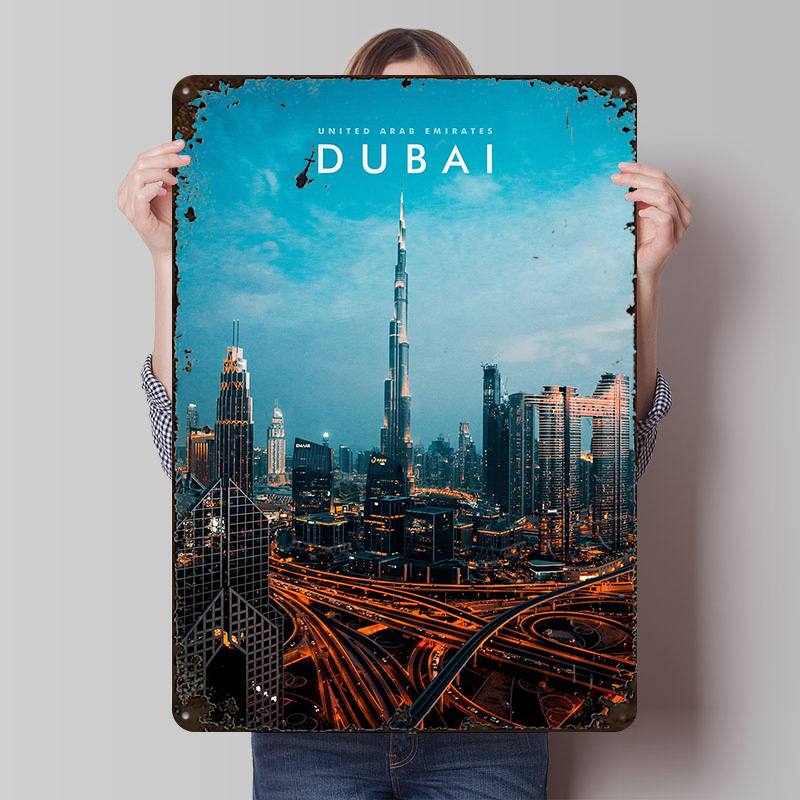 Dubai City Metal Poster Wall A – Men Accessories In Dubai recenzja i cena
