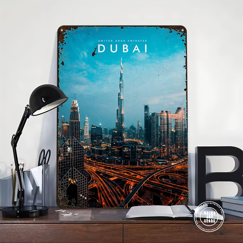 Dubai City Metal Poster Wall A – Men Accessories In Dubai recenzja i cena