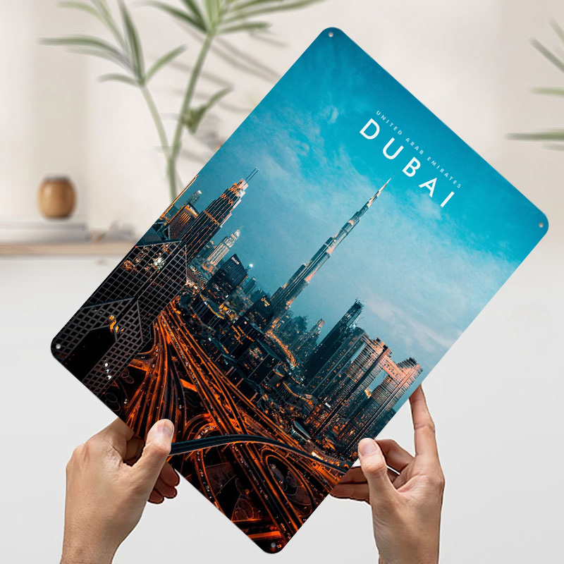 Dubai City Metal Poster Wall A – Men Accessories In Dubai recenzja i cena
