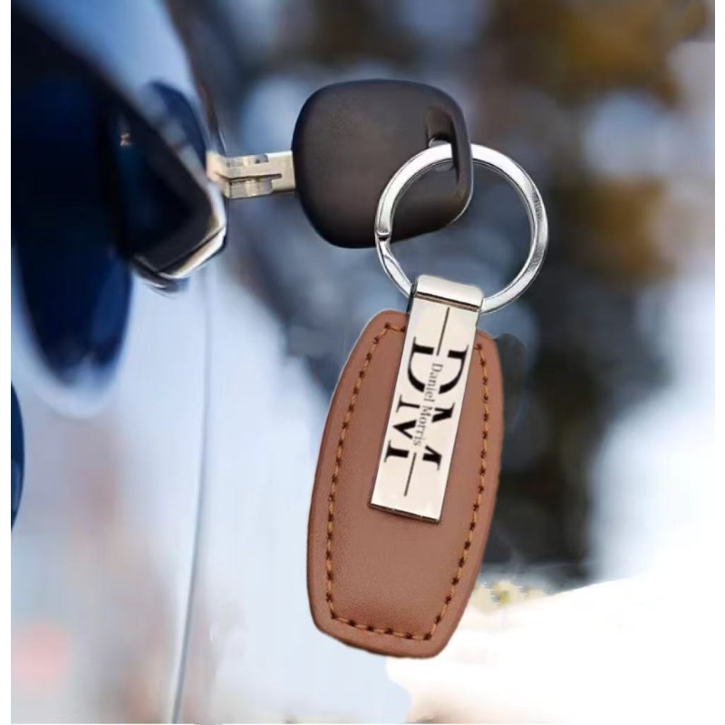 Personalized Leather Keychain  – Men Accessories Name recenzja i cena