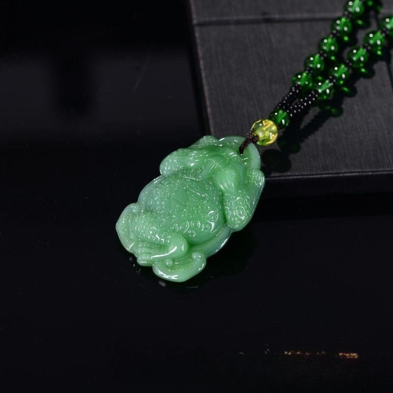 Natural Green Jade Golden Toad – Men'S Accessories Chain recenzja i cena