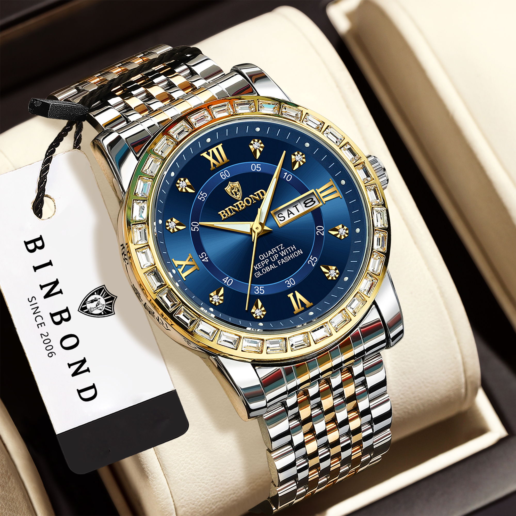 BINBOND auto date week display – Men'S Accessories Display recenzja i cena