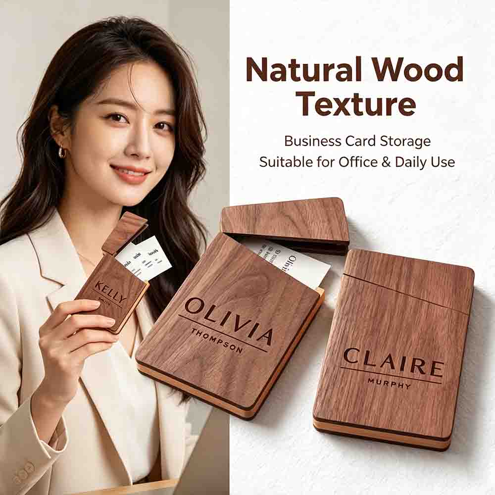Business Card Holder Wooden Of – Men Accessories Name recenzja i cena