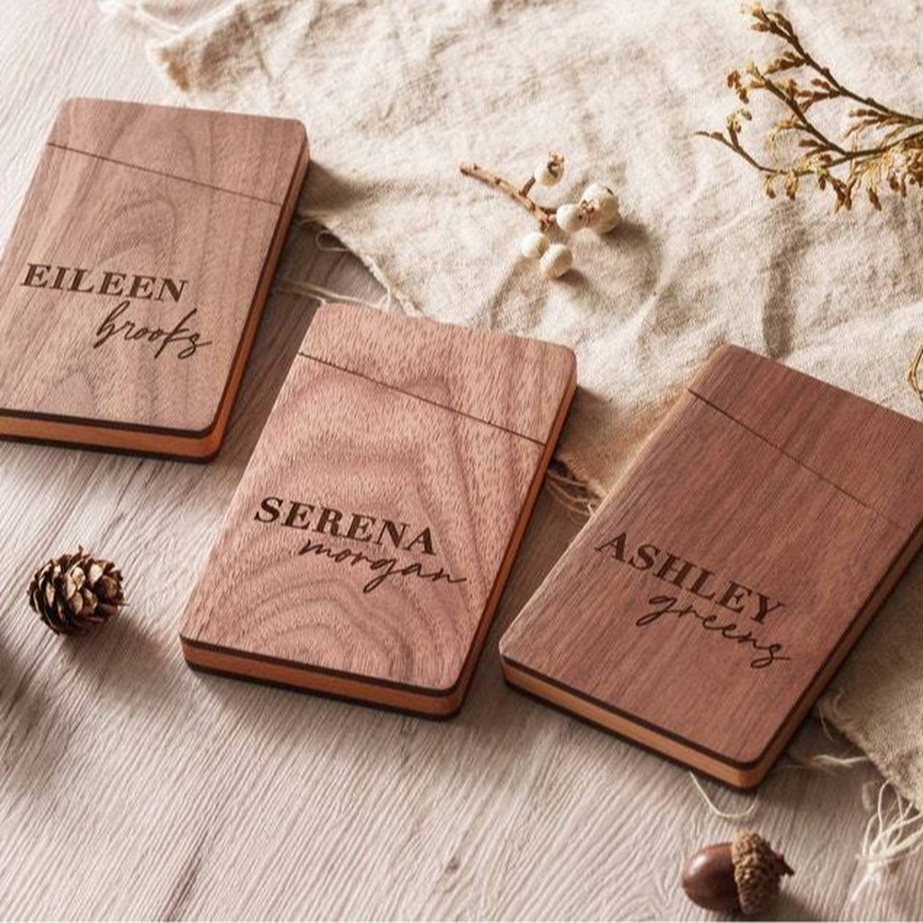 Business Card Holder Wooden Of – Men Accessories Name recenzja i cena