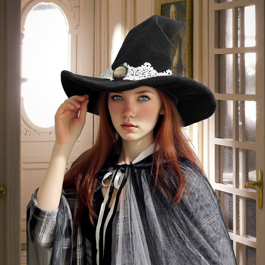 Elegant Black Witch Hat with L – Men'S Victorian Accessories recenzja i cena